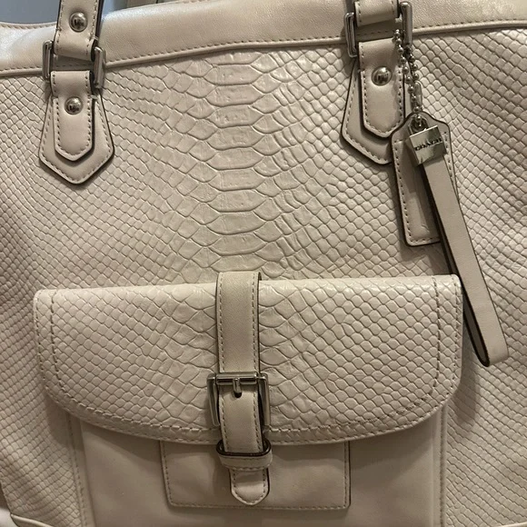 Limited Edition Coach Charlie Embossed Python Leather Tote 28723 - Picture 6 of 14